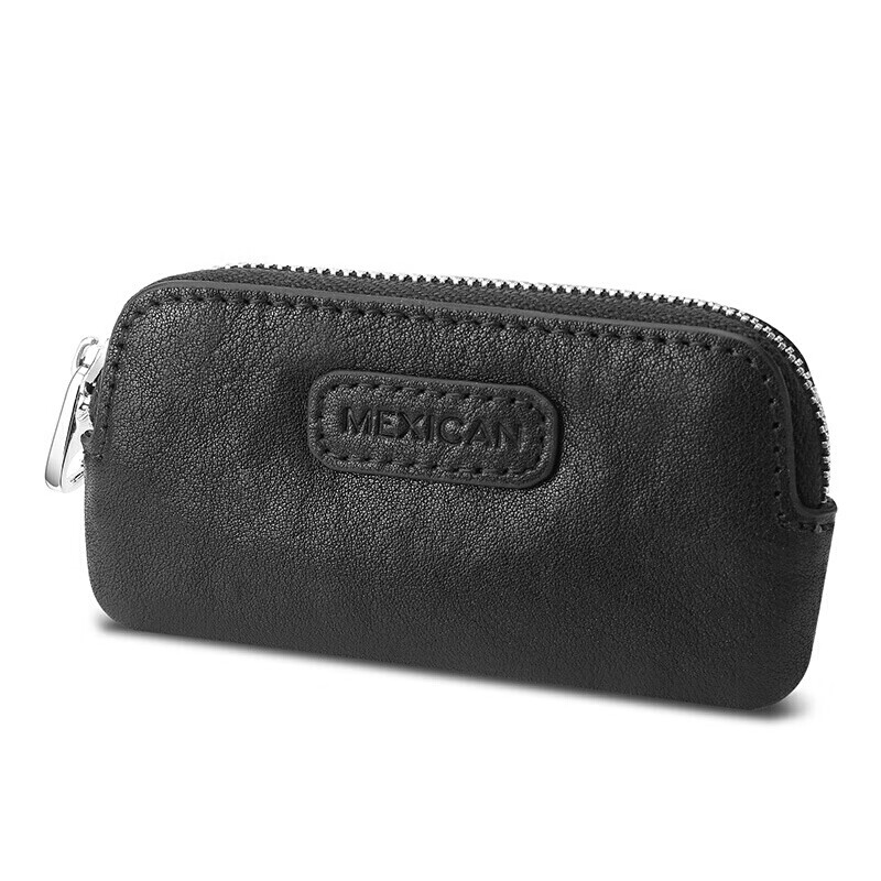 MEXICAN Car Key Case for Men And Women, Top-Grain Leather, Large Capacity, Multifunctional, Coin Purse, Lightweight, Home Use, Access Card Holder