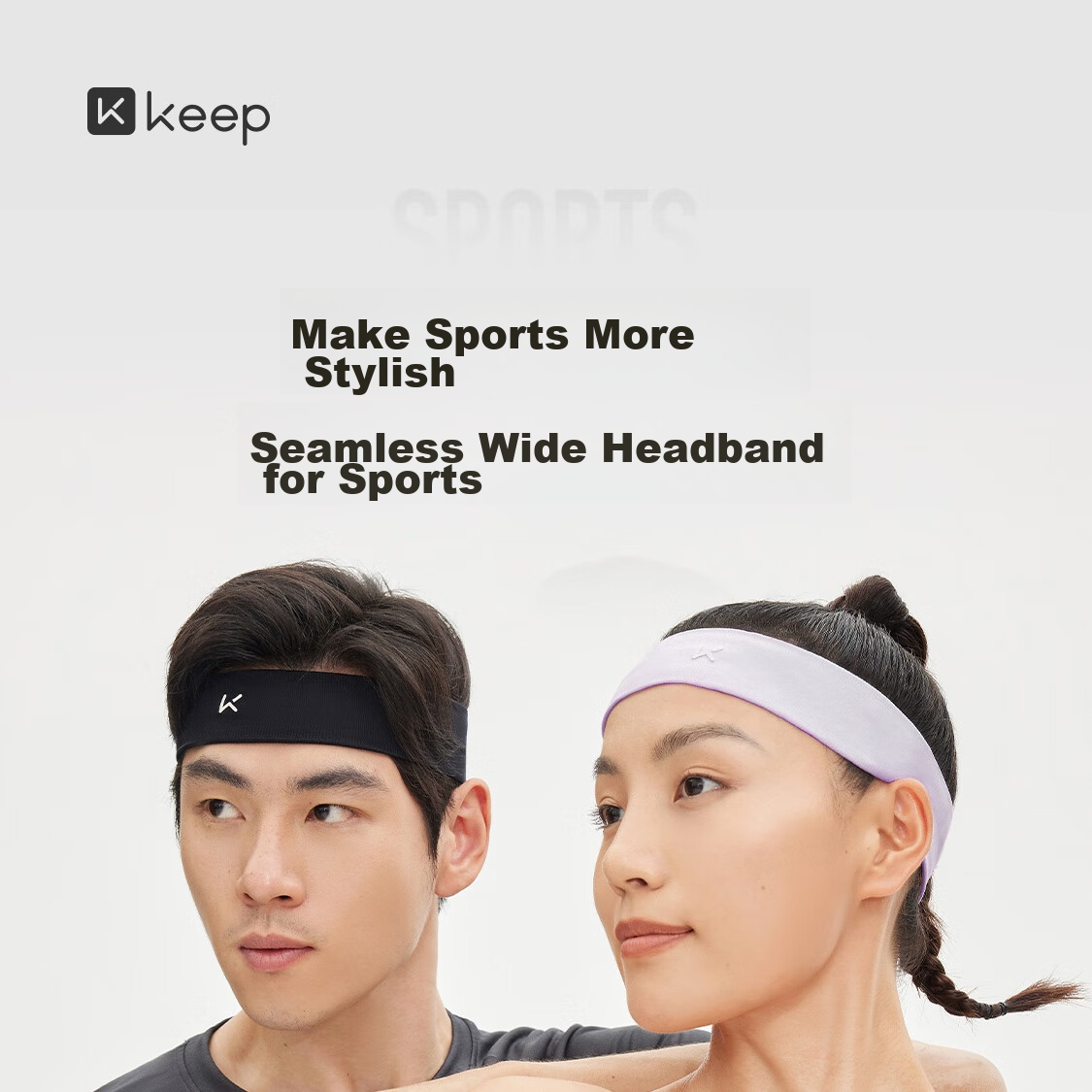 Keep Seamless Wide Headband for Running, Sports, Fitness, Sweat-Absorbing, Basketball, Yoga, Hair Tying, Pilates, Black 1