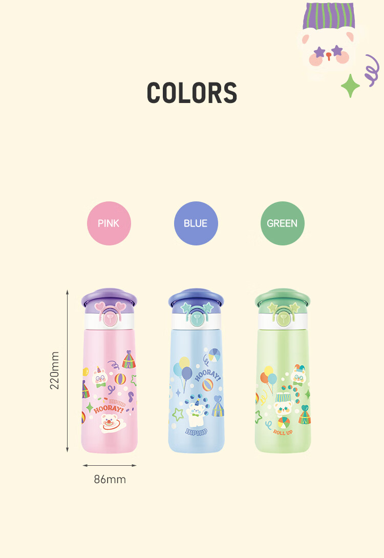 LOCK&LOCK Children's Insulated Cup, Elementary School Student Sports Water Bottle, Kindergarten Straw Cup, 316L Stainless Steel Cup, Blue, 500ML 4