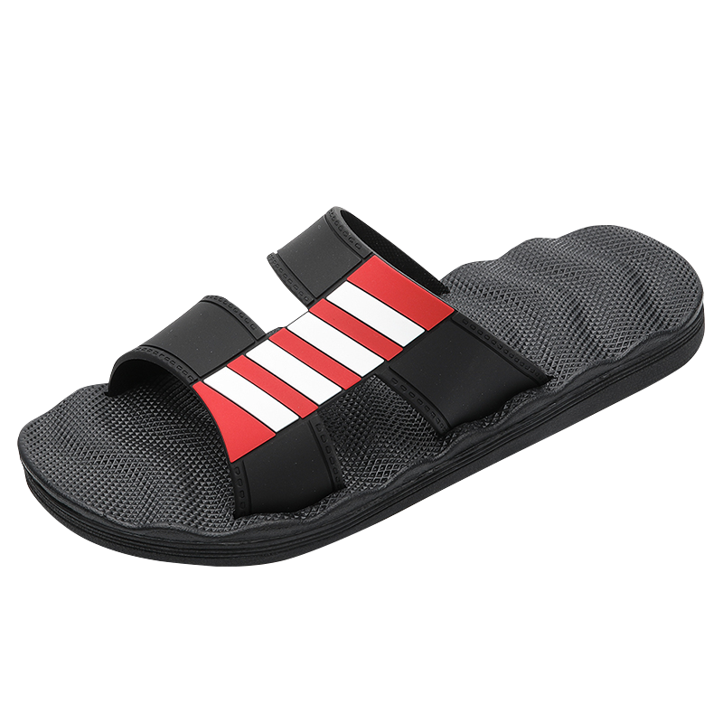 CARTELO Men's Casual Slippers, Bathroom Home Slide Sandals, Versatile Sandals, Men's Shoes, 1492 Black And Red, Size 40