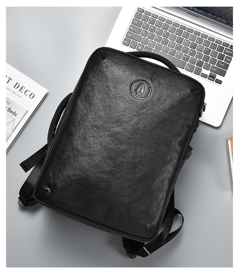 Hush Puppies Men's Backpack, Business Leather Backpack with Large Capacity, 15.6-Inch Laptop Bag for Travel, Gift 3