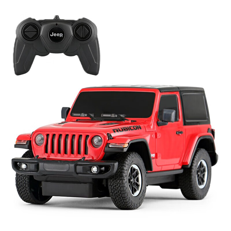 Rastar Remote Control Car, Children's Toy Car Model, Jeep Wrangler, 1:24 Scale, 79500 Red Boy New Year Gift