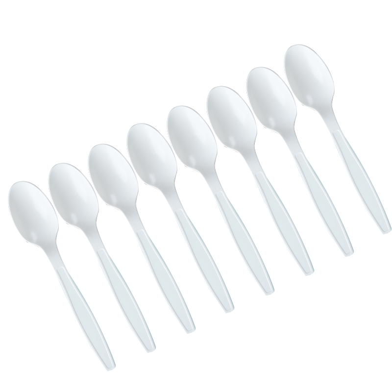Fangcaodi Disposable Spoons, Biodegradable Long-Handled Soup Spoons, Rice Spoons, Dessert And Ice Cream Spoons, Individually Wrapped, 50 Pieces