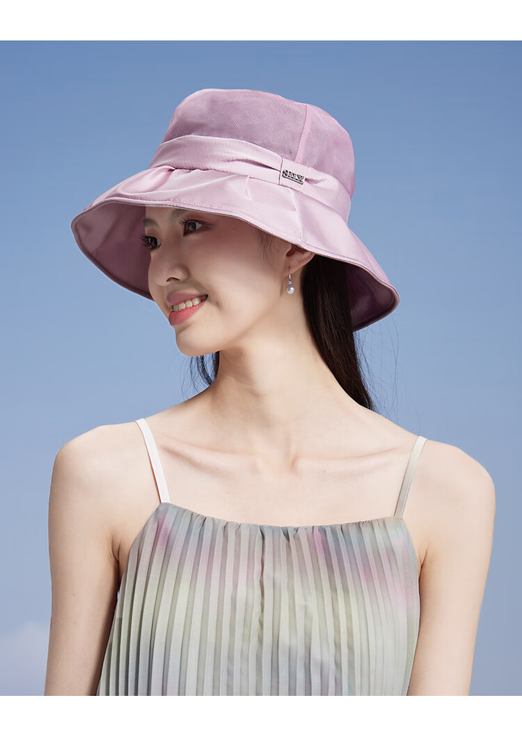 Shanghaigushi Silk Sun Hat for Women, Summer UV Protection, Mulberry Silk Hat, Birthday Gift for Mom Or Elders SSS24MZ20 Bean Paste Color 8