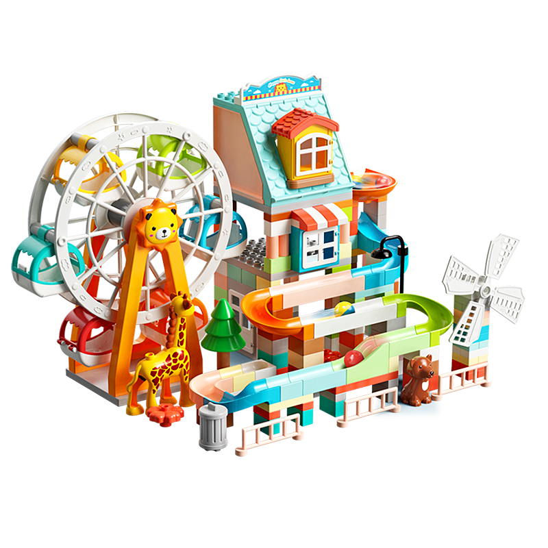 FEELO Compatible with LEGO Large Particle Building Blocks Toy for Boys And Girls, Birthday Gift Slide Town 2221-1