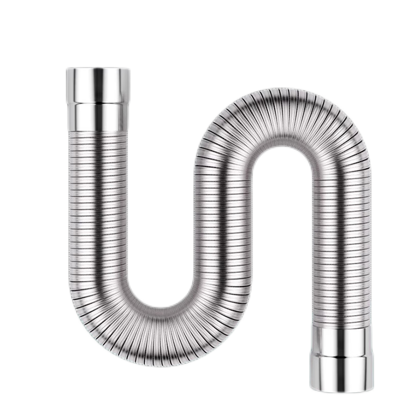 PURPAVWINNER Water Heater Exhaust Pipe Extension, Straight And Strong Exhaust Type Gas Water Heater Chimney Exhaust Pipe, Thickened Pure Aluminum, 6cm Diameter, Extendable And Bendable up to 1.5 Meters + Stainless Steel Connector