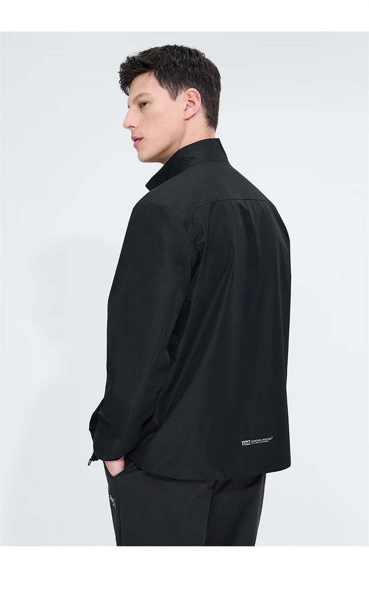 DANCING WOLVES [Versatile for Commuting] Fashionable Simple Jacket with Letter Print, Men's Outerwear, 015 Dark Gray, Size 175 7