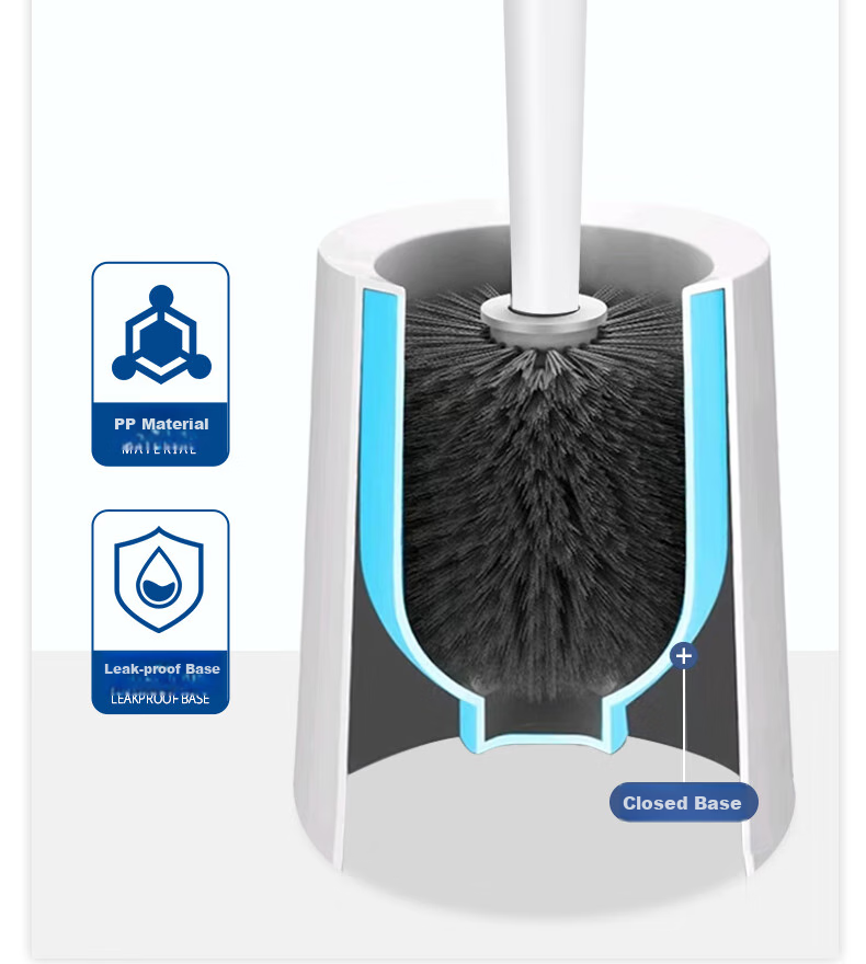 Jiapinhui Toilet Brush with Base, Cleaning Brush, Bathroom Toilet Cleaning Brush, Long-Handled Spherical Brush Set ZX-1587 10