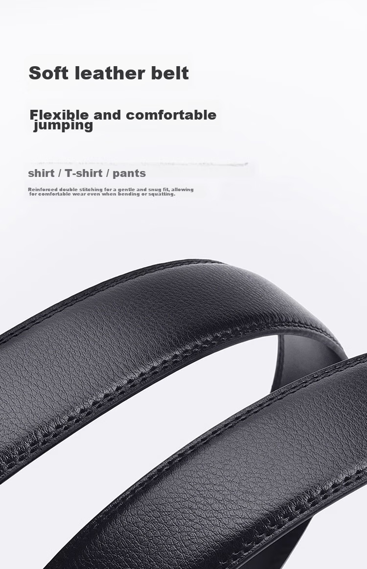 MEXICAN Leather Belt for Men, Cowhide Waistband, Business Casual Trouser Belt with Automatic Buckle, Birthday Gift 9