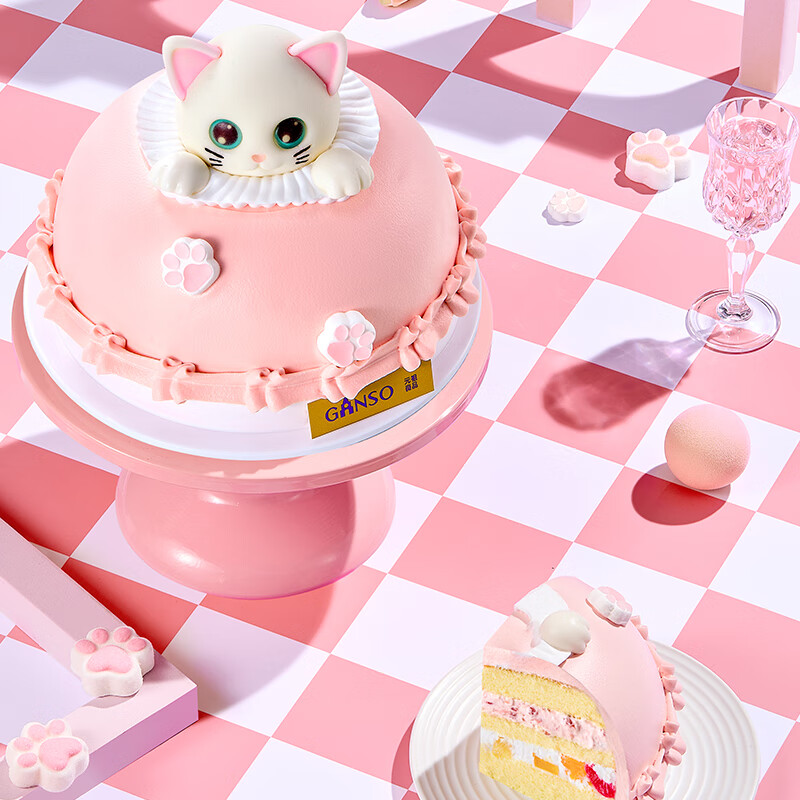 元祖（GANSO）企业专属 生日蛋糕同城配送 情有独衷鲜奶蛋糕