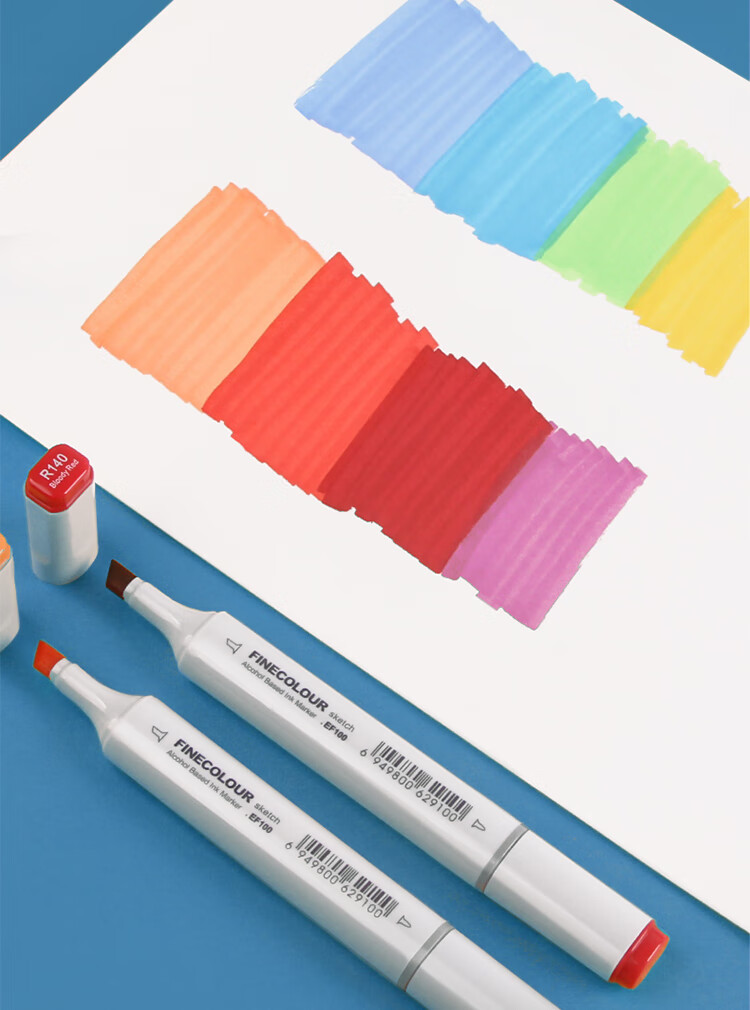 FINECOLOUR Second Generation Dual-Tip Markers, Standard 120 Colors Set, Alcohol-Based Watercolor Pens for Students, Drawing And Design, Watercolor Pens for Art Education And Painting 5