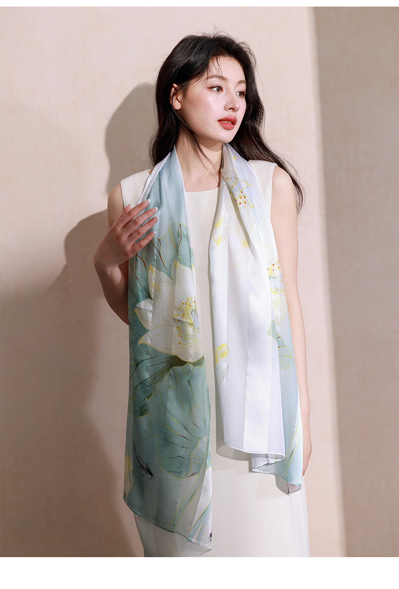 Hangsifu Silk Scarf, Mulberry Silk Shawl, Autumn And Winter Warm Neck Warmer, Birthday Gift for Mom Or Wife 9