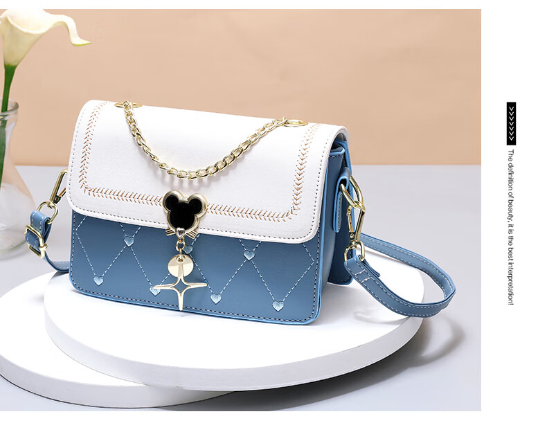 Aiqinghai Leather Handbag, Women's Crossbody Bag, Shoulder Bag, Small Square Bag, Brand Gift for Wife's Birthday, 520 Gift for Girlfriend 14