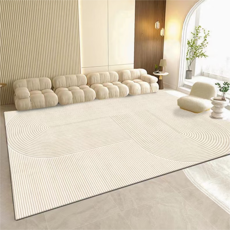 Qimian Belgian Velvet Living Room Carpet, Stain-Resistant, Non-Slip, Easy to Clean, Inspirational Impression, Light Luxury Minimalism, 180*250cm 2