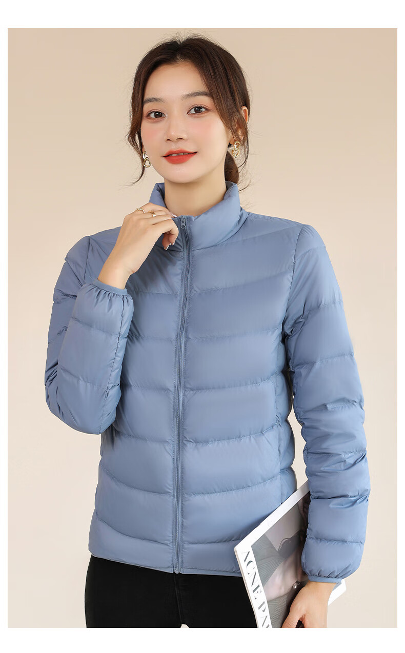 Jeanswest down Jacket for Women, Spring And Autumn Lightweight Down Coat, Short White Duck Down, Lightweight And Thin Outerwear, Women's Style in Bright Red, XL Size 23