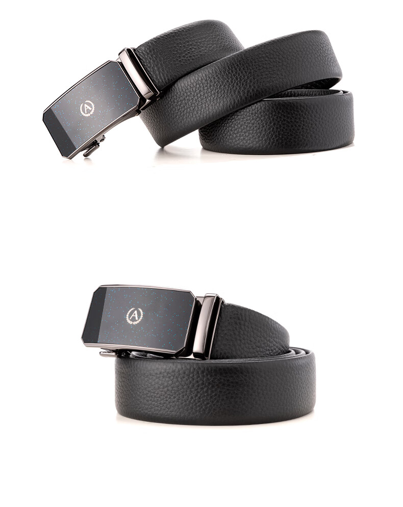 Aokang Men's Belt, Top-Grain Leather, Automatic Buckle, Business Trouser Belt, Birthday Gift for Husband 14