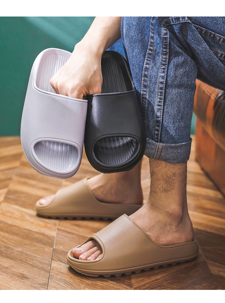 GUOLUOFEI Extra Large Size Squishy Slippers for Women, Summer Shower EVA Men's Thick-Soled Sandals, Pink, Size 39-40 8