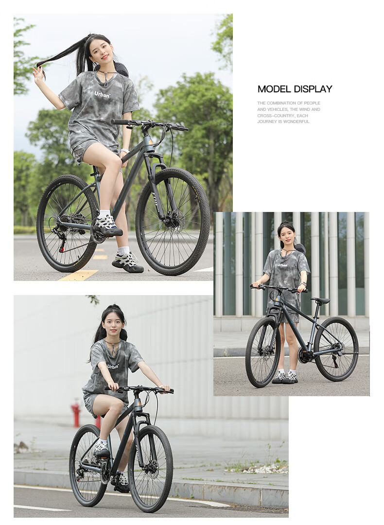 FOREVER Mountain Bike, 26-Inch Shimano, 27-Speed, Aluminum Frame, for Men And Women, Adult And Student Use, City And Off-Road Cycling, Gray Color 9