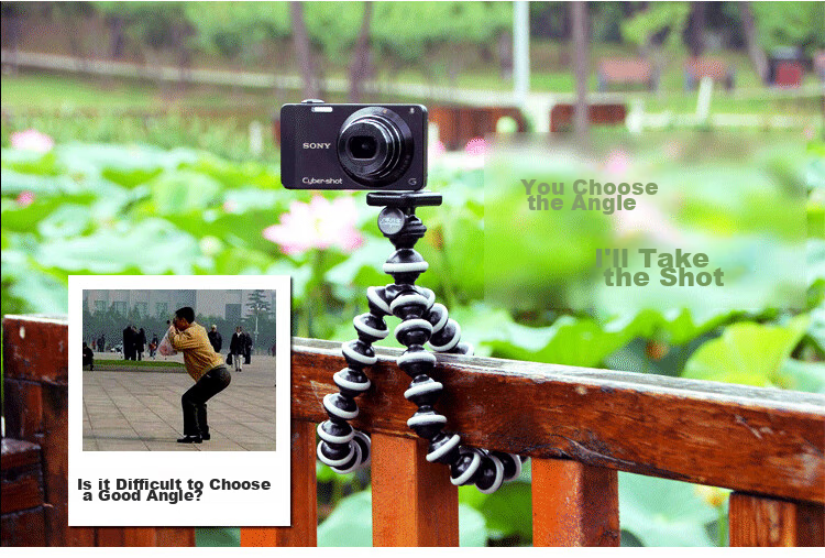 Earlymen EM-115 Octopus Desktop Tripod, Multifunctional Portable Phone And Camera Stand for Vlog Short Videos, Influencer Live Streaming Photography And Videography, Includes Black Phone Clamp 17