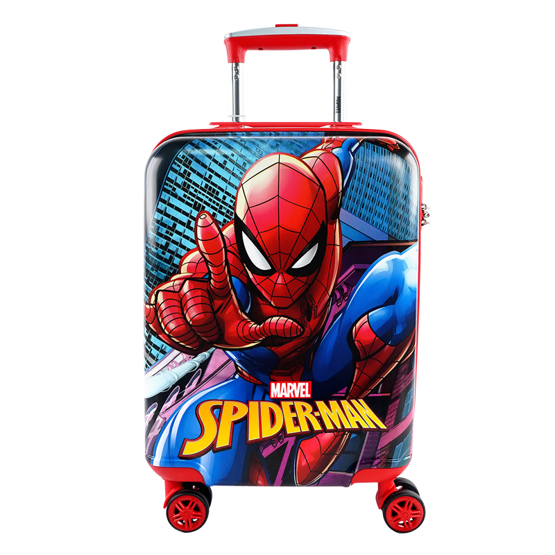 Mesuca Disney Collaboration Children's Luggage Suitcase, Boys' Password Lock Suitcase with Spinner Wheels, Children's Spider-Man Case, 18 Inches