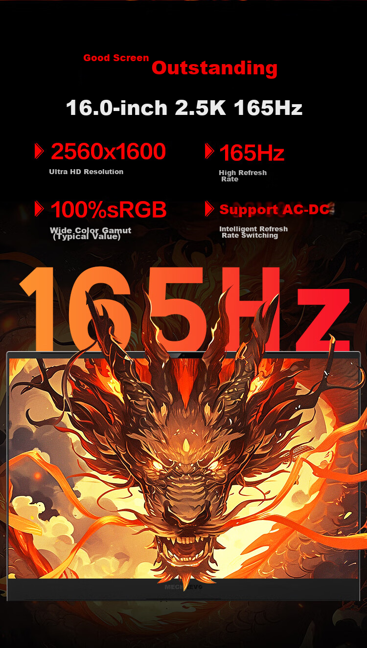 MECHREVO JiaoLong 16Pro 2026 16-inch Gaming Laptop (R9-8945HX, 32GB RAM, 1TB SSD, RTX 5070Ti, 300Hz, Gray) 6