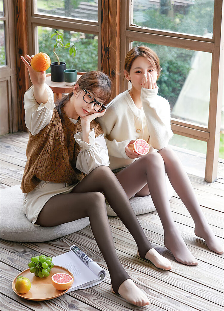LangSha Women's Leggings for Outer Wear, Fake Sheer Integrated Pants, Skin-Translucent Medium-Thick Flight Attendant Gray Spring And Summer Stockings, Gray Sheer Pantyhose 15