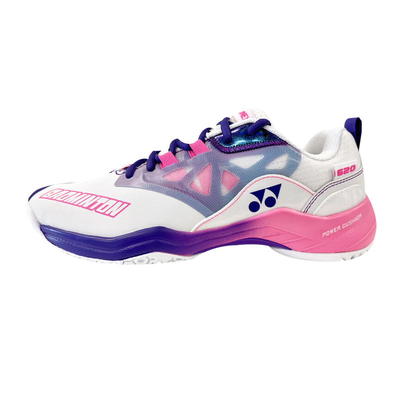 YONEX Badminton Shoes, Women's Professional Model SHB620G, Durable Shock Absorption, White-Pink, Size 36