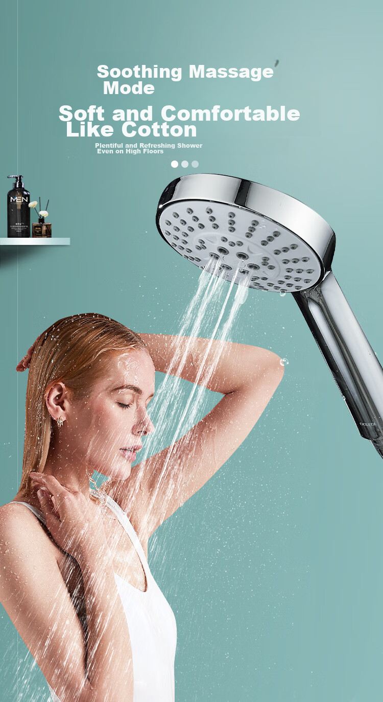 KEGOO Handheld Shower Head Set with 5 Water Settings, Shower Head Hose Base Three-Piece Set K201223 7