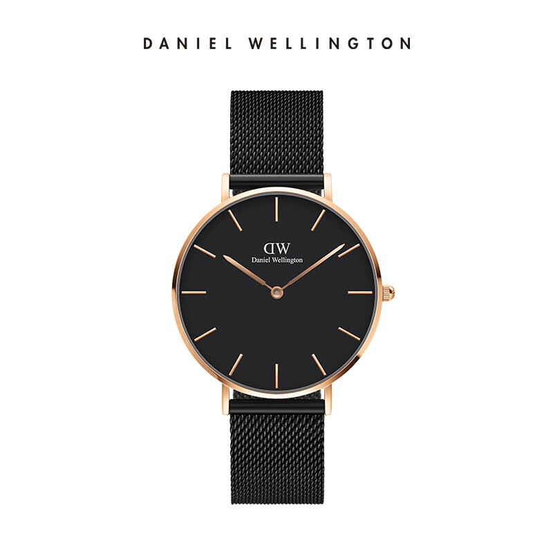 Daniel Wellington DW Men's Watch Niche Luxury Rose Gold Steel Band Quartz Wristwatch Gift Box Qixi Festival Gift for Boyfriend DW307