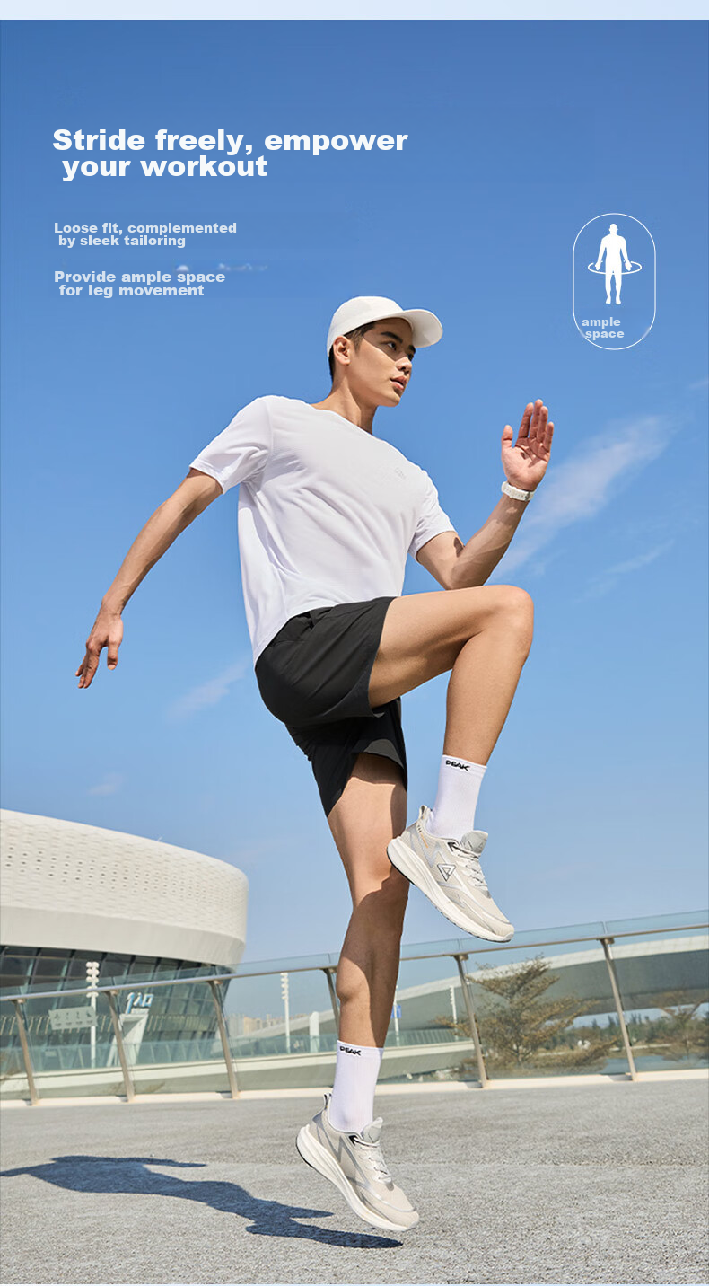PEAK Quick-Dry Shorts for Men, Summer Running Sports Loose Badminton Pants, Casual Breathable Knee-Length Shorts DF352291 6