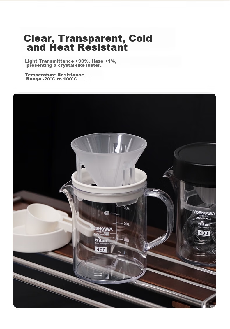 YOSHIKAWA Outdoor Japanese Imported Brown Pour-Over Coffee Sharing Cup Set 400ml with Lid, Exclusive Filter Cup And Spoo 2