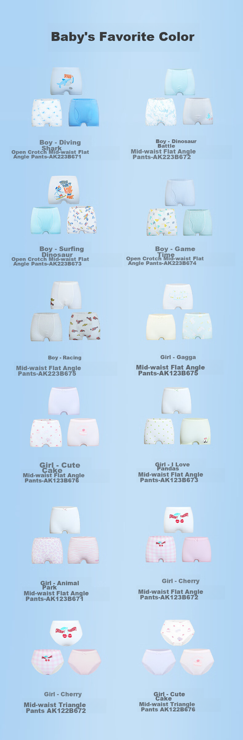 Aimer Kids Girls' Mid-Rise Triangle Briefs, 3-Pack, 3A Antibacterial Underwear AK122B672 White-Pink 140 18