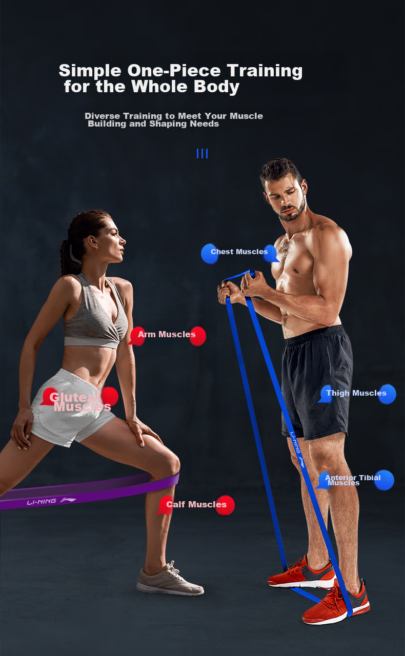 Li-Ning Elastic Resistance Band, Pull-Up Bar, Fitness Stretching Band for Men And Women, Pull-Up Training Equipment 4