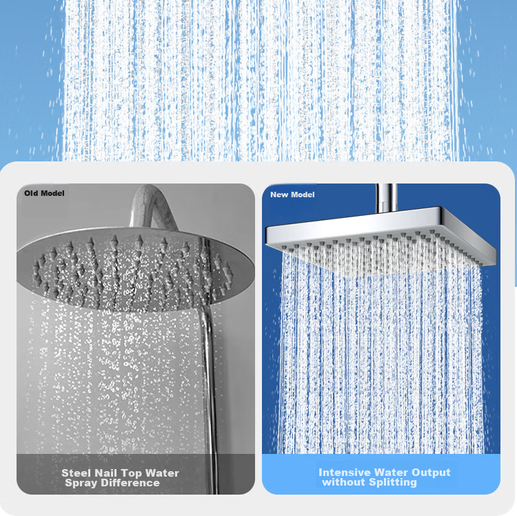 Larsd Ceiling Shower Head, Shower Sprayer, Top Spray, Pressurized Water-Saving Square Large Shower Head AL8076 5