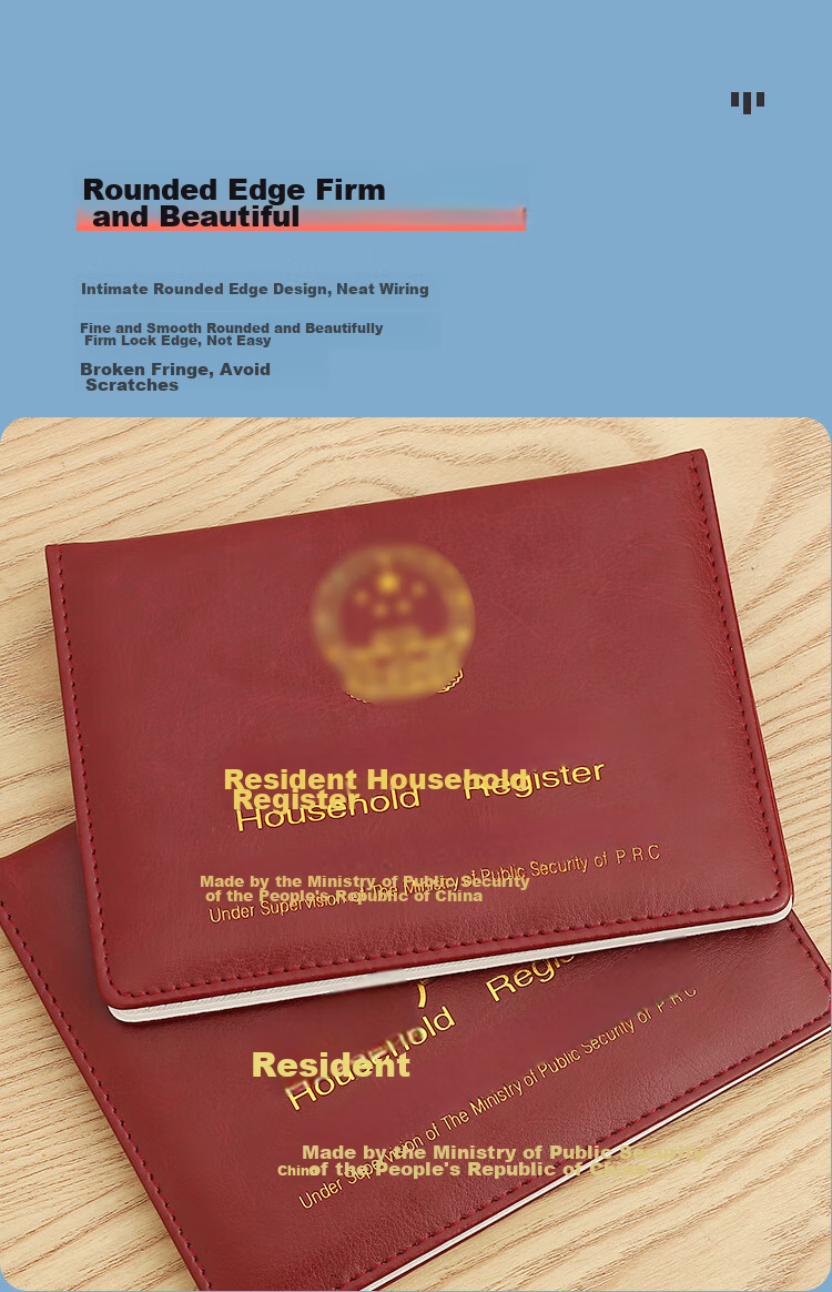 Siyicai Household Register Protective Cover with 10 Insert Pages, Thickened Leather Cover for Resident Household Register, Protective Outer Case for Documents, Jujube Red Color 7