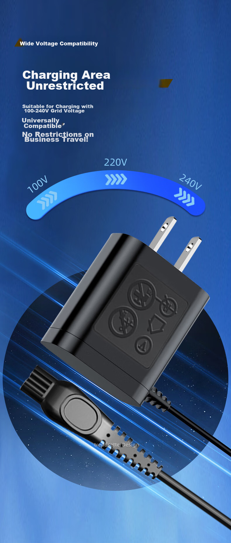 Chaofan Compatible with Philips Shaver Charger Cable HQ8505/PT720/AT890/S5000/S7000/S9000 Electric Razor 15v Power Adapter 5