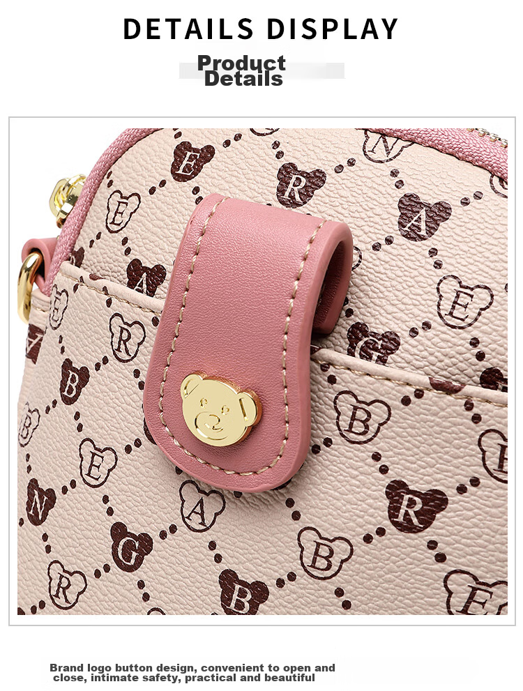 Bear Affection Women's Fashion Versatile Crossbody Bag 6.5-Inch Phone Shoulder Bag Trendy Valentine's Day New Year Gift 22