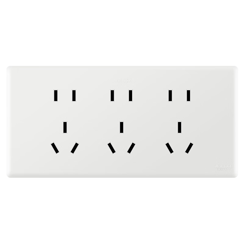 DELIXI 118-Type Switch Socket Panel, CD696 Ultra-Thin Aesthetic Large Plate, Fifteen-Hole Socket White