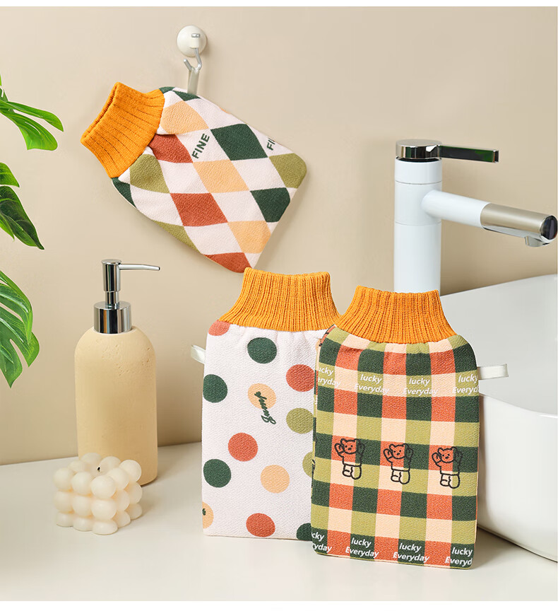 Grace Exfoliating Washcloth, Bath Scrubber, Home Use Back Scrubber Gloves, Mud Removal Exfoliating Washcloth 12