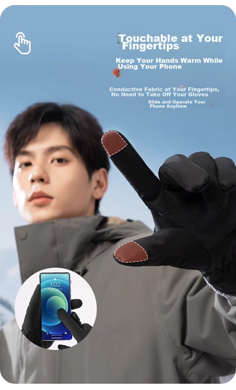 Li-Ning Cycling Gloves, Winter Men's Warm Thickened Cold-Proof Ski Gloves, Electric Bike Motorcycle Gloves, Windproof And Frost-Resistant 6