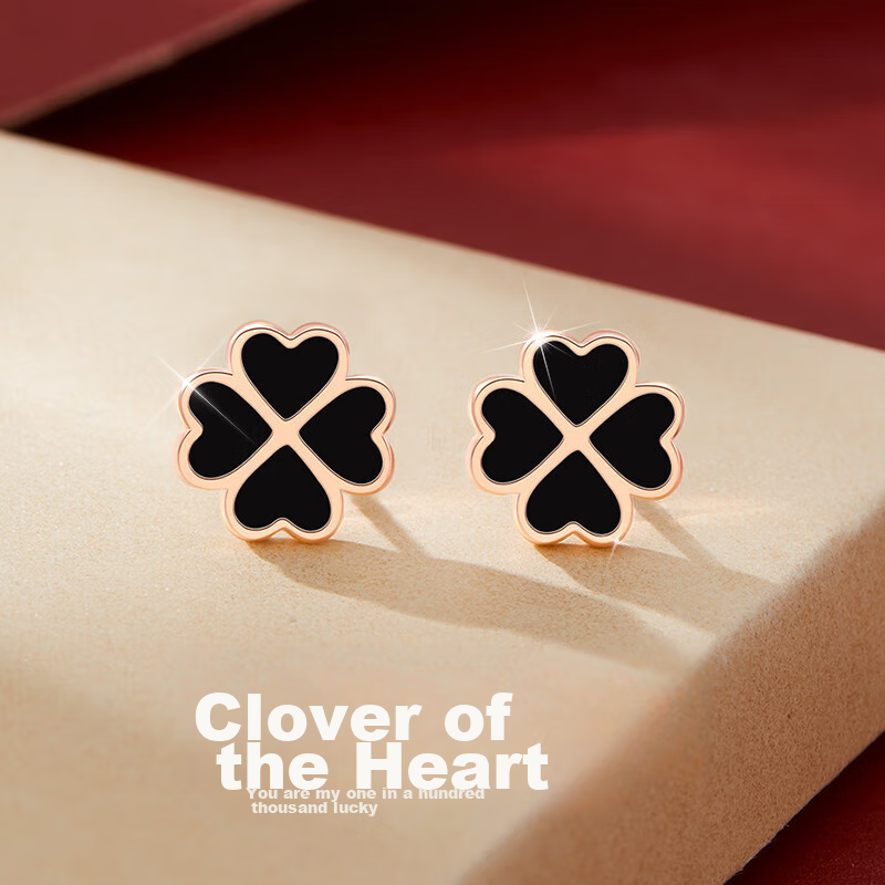 MANHE S925 Silver Four-Leaf Clover Stud Earrings for Women, New 2026 Style, Birthday Gift for Wife Or Girlfriend