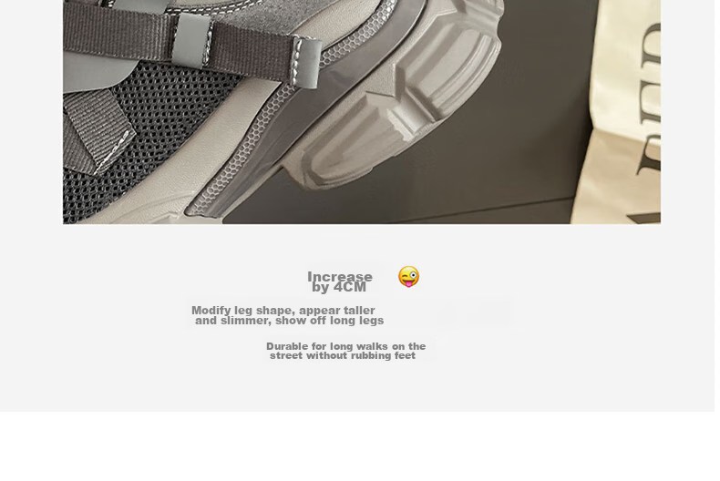 ZHR Dad Shoes for Women, Spring And Autumn Breathable Thick-Soled Heightening Casual Shoes, Fashionable Trendy Women's Shoes, G623, Dark Gray, Size 37 9