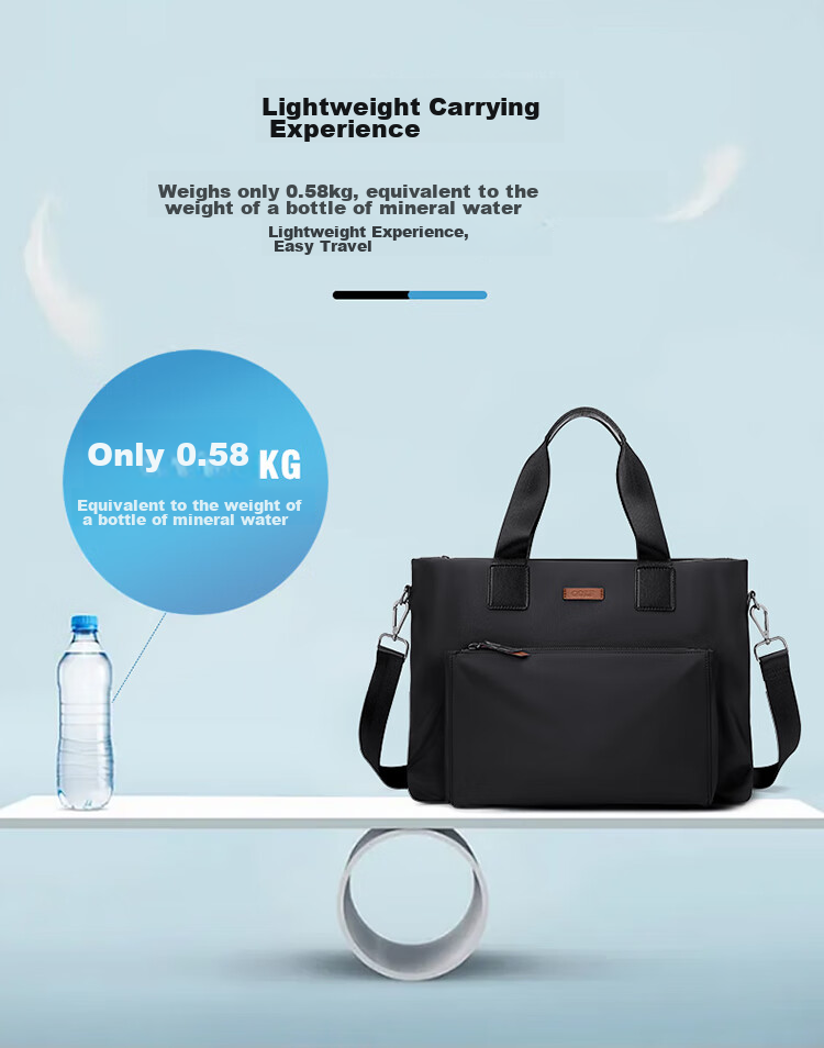 GOLF Business Briefcase, Large Capacity Handbag for Men, 15-Inch Laptop Bag, Lightweight Casual Shoulder Crossbody Bag, Horizontal Style Briefcase, 5I768317J, Gray 7