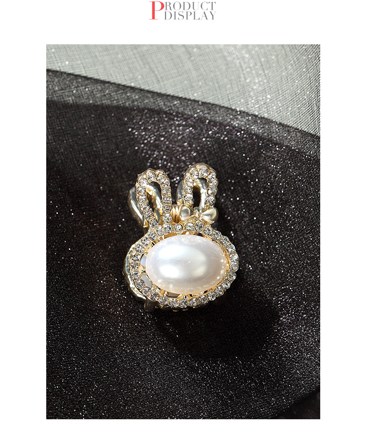 CHIMERA Korean-Style Simple Hair Clip, Fashionable Hairpin, Cute Rhinestone Rabbit Bangs Clip, Small Hair Claw for Women, Mid-Autumn Festival Gift 5