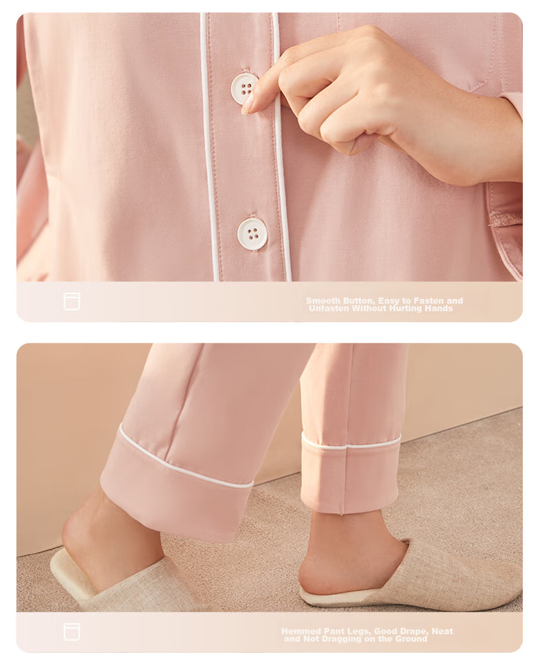 Shiyuejiejing Maternity Pajamas Spring And Autumn Cotton Postpartum Nursing Loungewear Set, Light Pink, Size M 12