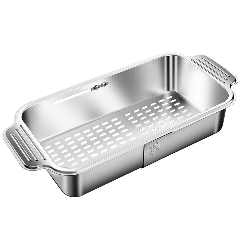 YUTAI 304 Stainless Steel Draining Basket, Kitchen Sink Drainer Rack, Extendable Dish Storage Rack, Sink Vegetable Basket