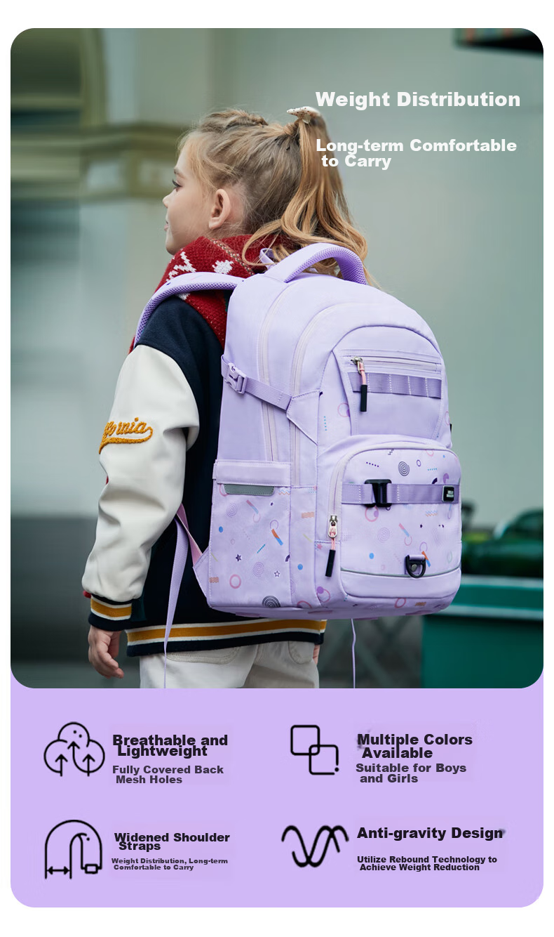 Herder Backpack for Primary School Students Grades 4-7, Ultra-Light Large Capacity Spine-Protecting Schoolbag for Boys And Girls, Stylish Children's Backpack 6