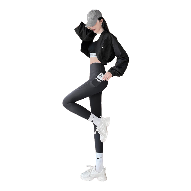 LangSha Leggings for Women with Pockets, Sports Fitness Yoga Pants for Outdoor Wear, Cycling Slimming Non-Embarrassing Tight Leggings