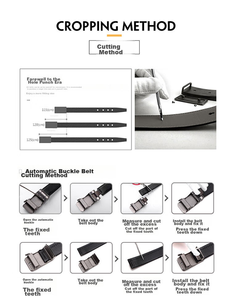 CROCODILE Top-Grain Genuine Leather Versatile Women's Automatic Buckle Belt, Exquisite Bee Buckle Waist Belt, 12821 Black 14