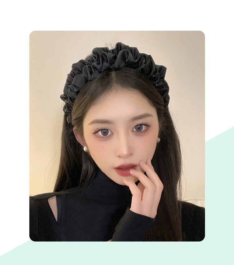 CHIMERA French Vintage Headband with High Crown, Pleated Satin Band for Face-Slimming And Outdoor Wear, Women's Hair Accessory, Mid-Autumn Festival Gift 8